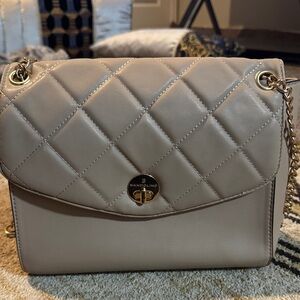 Bandolier Taupe Quilted Crossbody Bag